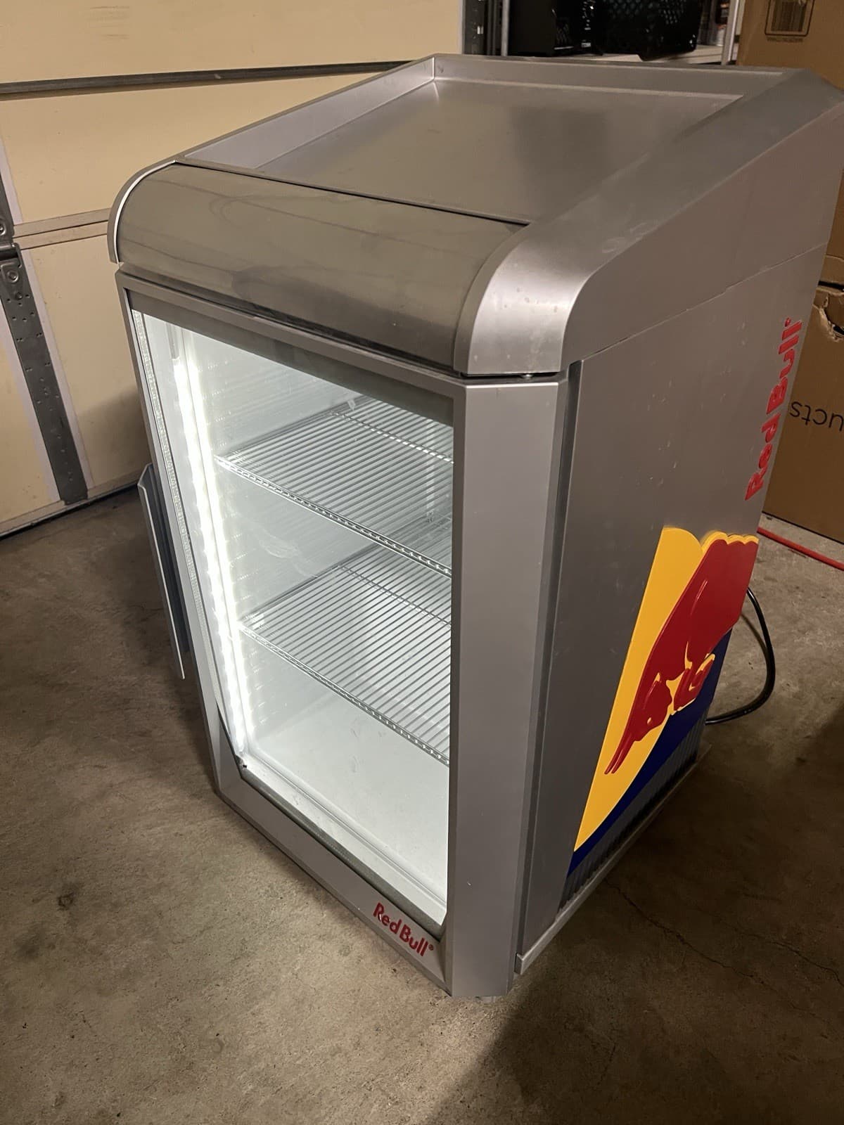 Red Bull Mini Fridge Lighted Cooler RB-GDC ECO LED Tested & Working Counter/Bar  2