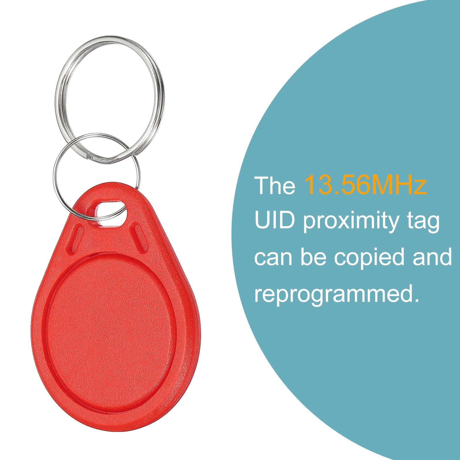 20Pcs RFID Key Fobs UID 13.56MHz Rewritable Proximity IC Smart Token Tag Red 4