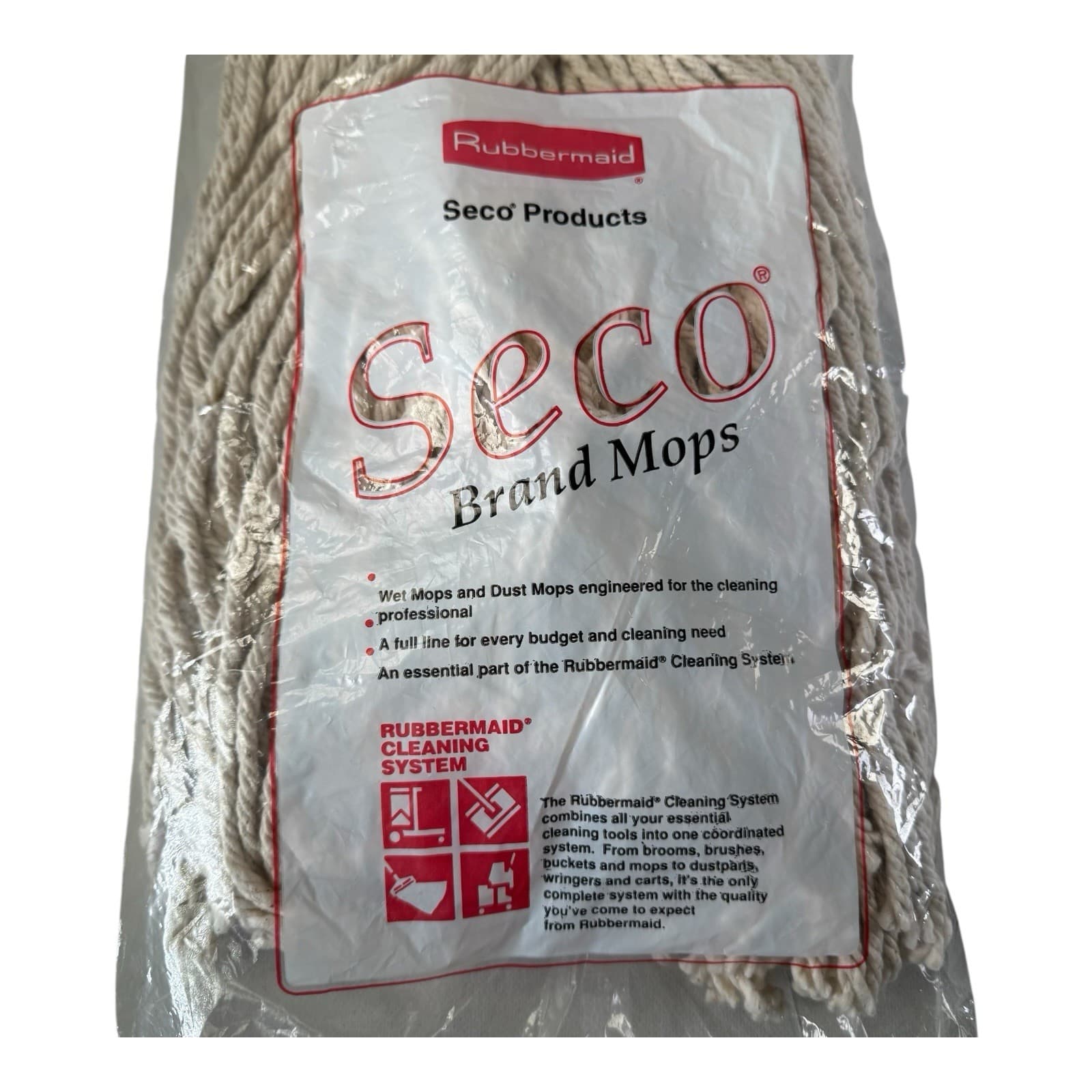 7 Rubbermaid Seco #16 Cotton Wet Mop 1” Headband  New Sealed 3