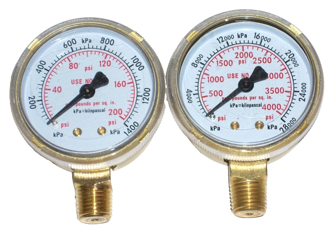 2" Oxygen Regulator Gauge Set Dual Scale Steel Case 200 & 4000 PSI 1/4" NPT