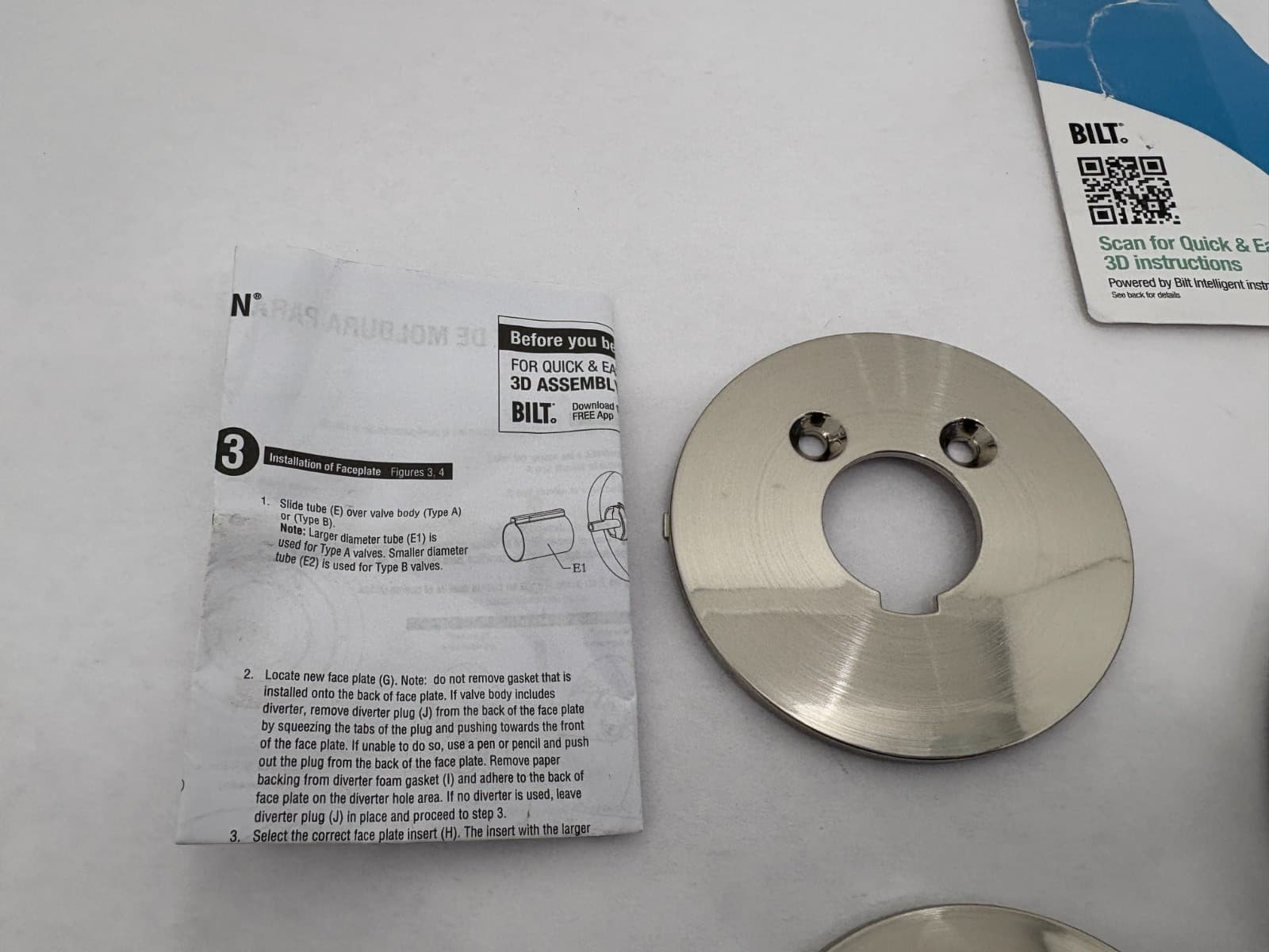 NEW Danco Tub/Shower Trim Kit for Moen BRUSHED NICKEL - 10002 - COSMETIC ISSUES! 3