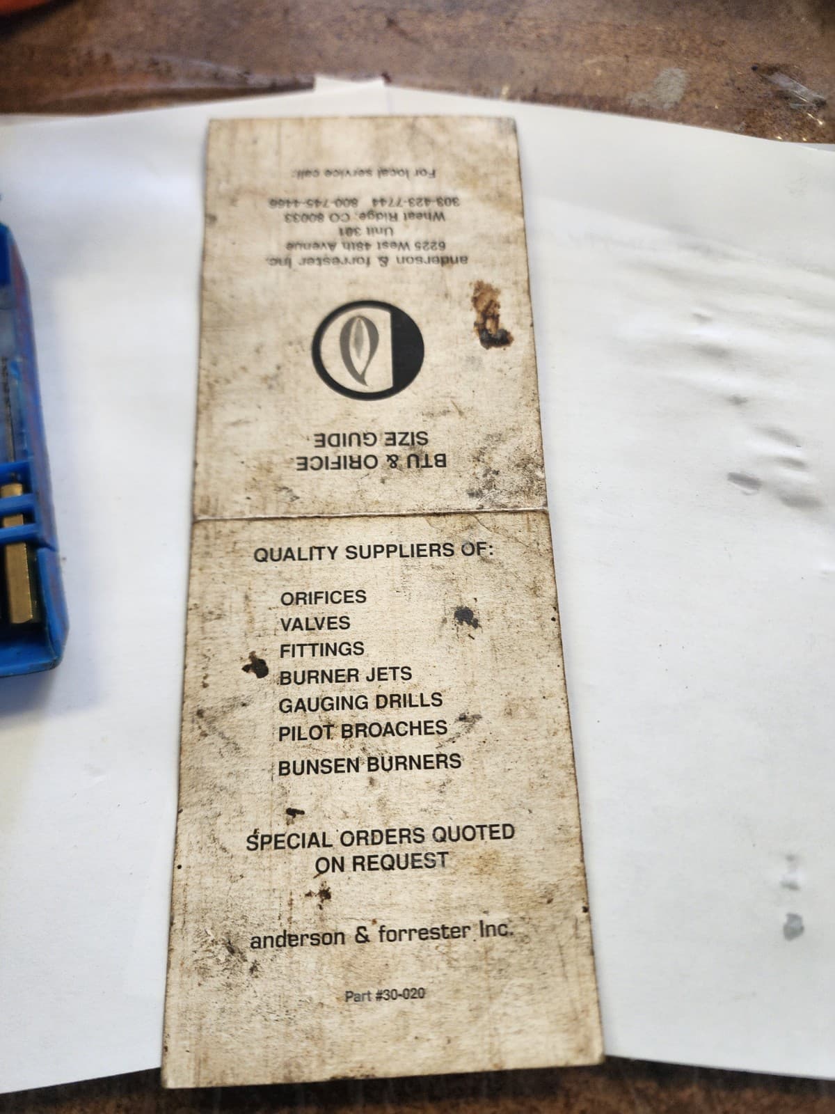 Anderson & Forrester Gauging Drill Bit Set one is missing the bit 5