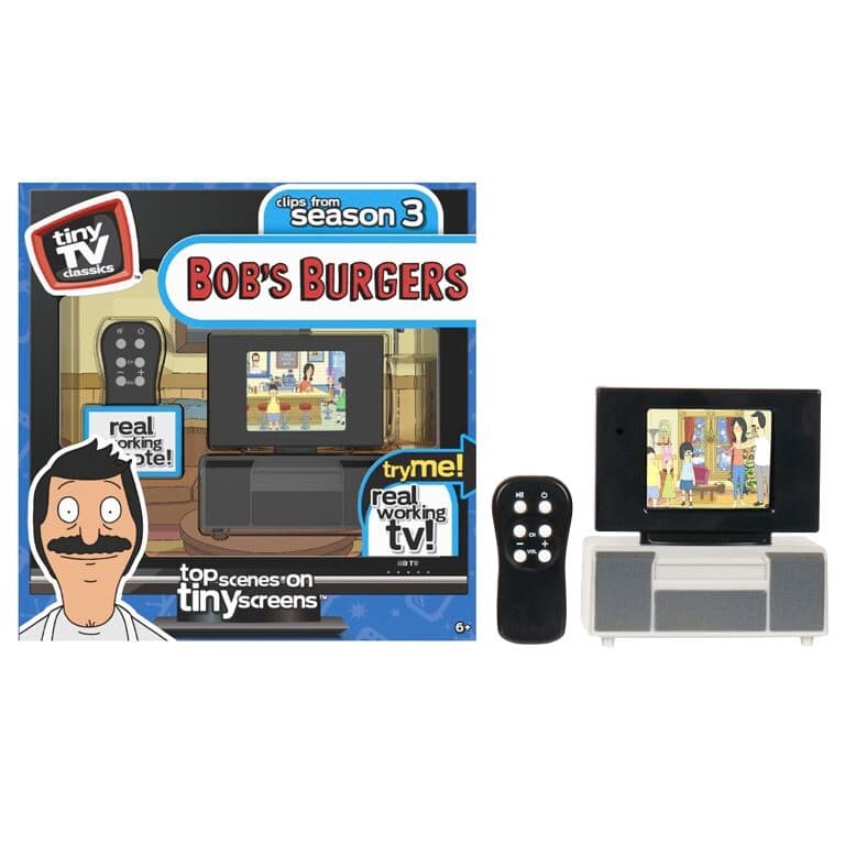 Bobs Burgers Tiny TV Classics Real Working TV And Remote Box Wear New