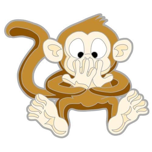 40491 - Hear, See, Speak NO EVIL Monkey mini pathtag (geocoin alt) geocaching 3