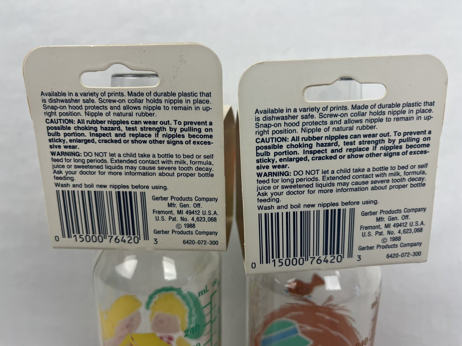 Gerber  1988 JACK & JILL - Little Boy Blue 9oz Vtg  Nursery Rhyme Baby Bottles 4