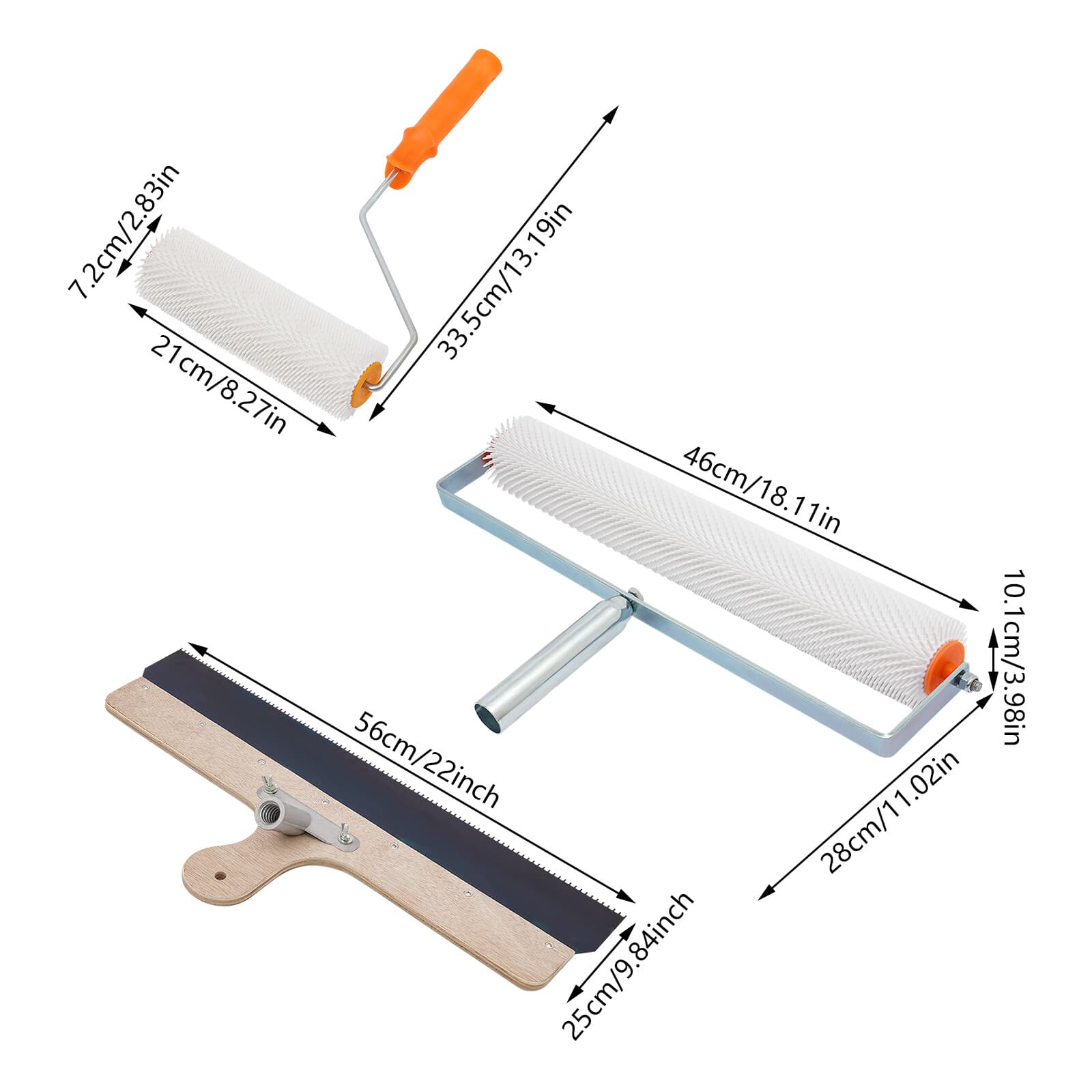 Self-levelling Cement Floor Leveling Rake Tools Cement Tool Kit w/ Spike Shoes 3