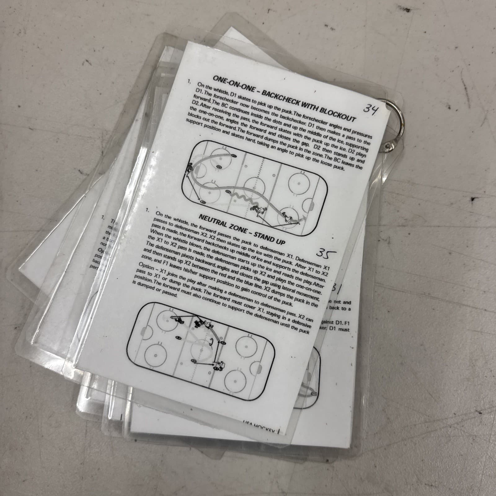 35 LAMINATED ice HOCKEY DRILL CARDS 6