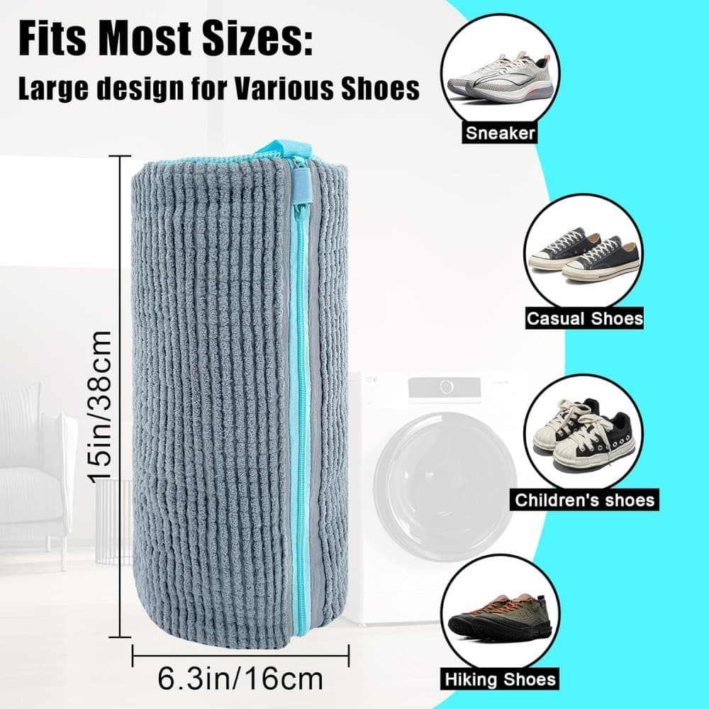 2Pcs Shoe Washing Machine Bag Cleaning Bag for All Shoe Types Laundry Shoe Bag 3