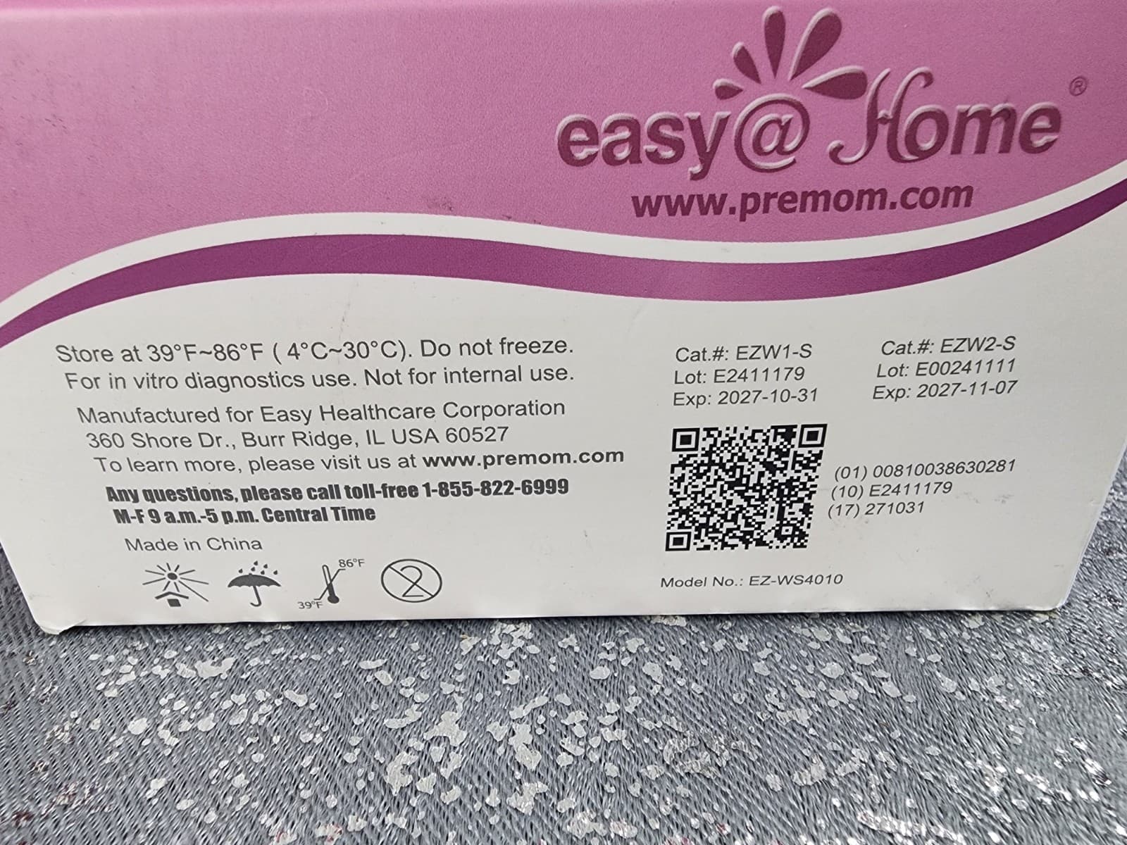Easy@Home Ovulation Pregnancy Test Strips Kit by Premom 40 LH 10 HCG Exp 11/27 2