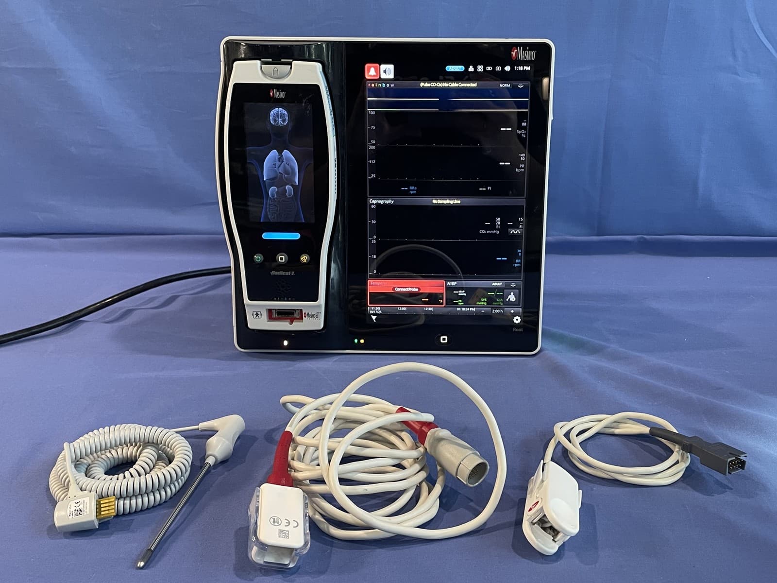 Masimo Root RDS7A Monitor w/ Radical-7 Pulse CO-Oximeter & ISA CO2 Capnography 3