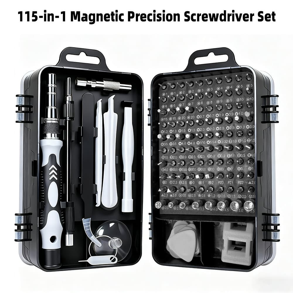 Magnetic Precision 115 in 1 Repair Screwdriver Set PC Phone Electronics Tool Kit