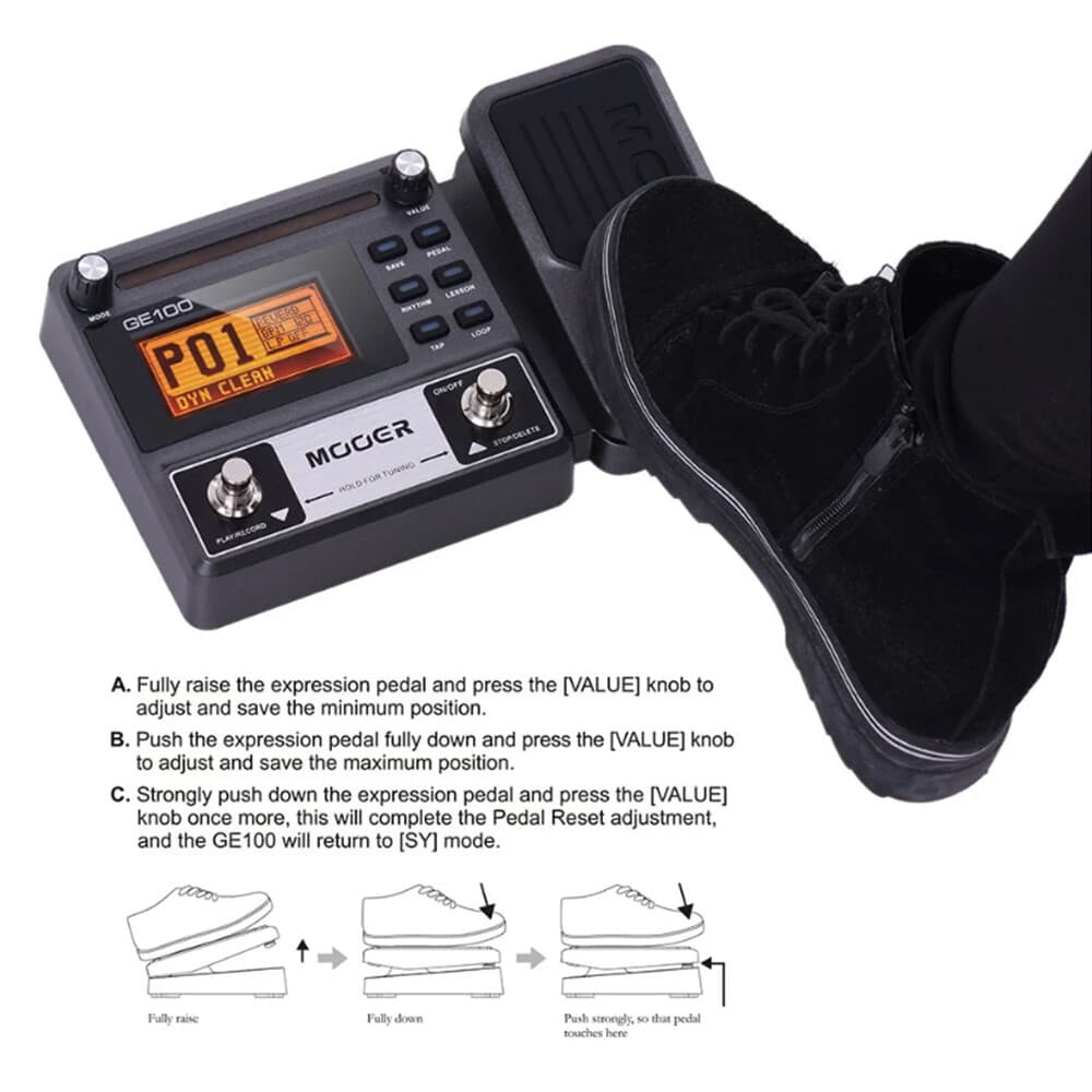 MOOER Electric Guitar LCD Multi-Effects Pedal 66 Effects 3mins Loop Recording  5