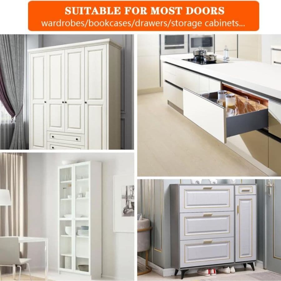 2 Pack Cabinet Latch Double Roller Catch for Cupboard Closet Cabinet Door Latche 6