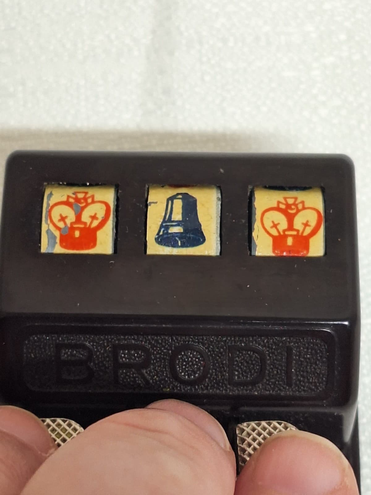 Vintage Brodi Mechanical Mini Slot Machine Toy – Working & Clean – 1950s Novelty 2