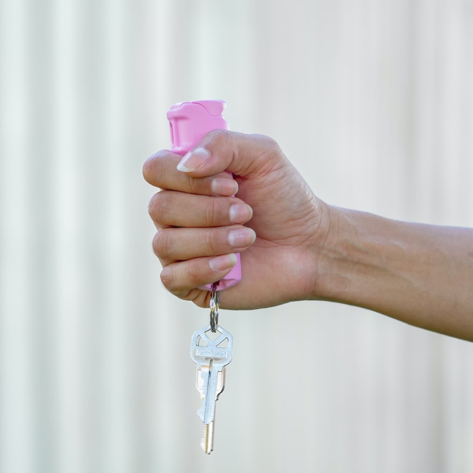 2 PACK Police Magnum pepper spray 1/2oz PINK Flip Top Keychain Defense Security  5