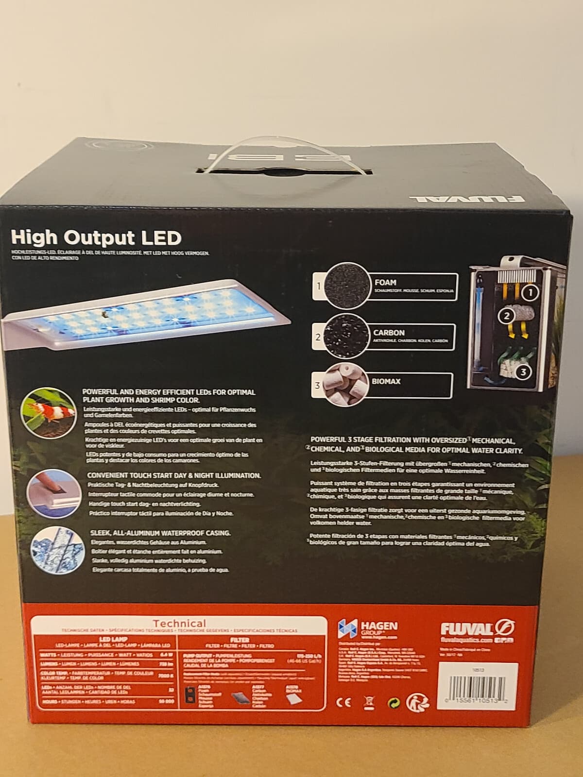 FLUVAL EBI Shrimp Kit Aquarium Terrarium 10L 2.6 Gallon LED Light 5