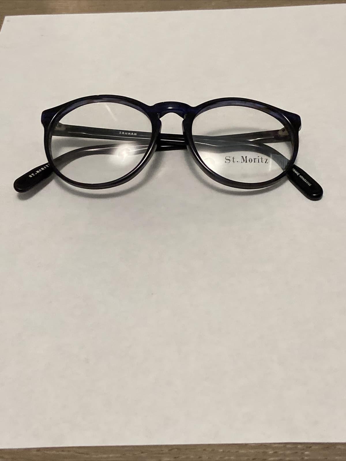 Vtg Blue Truman Style St. Moritz Plastic Frame RBG Potter Glasses 51-18-145