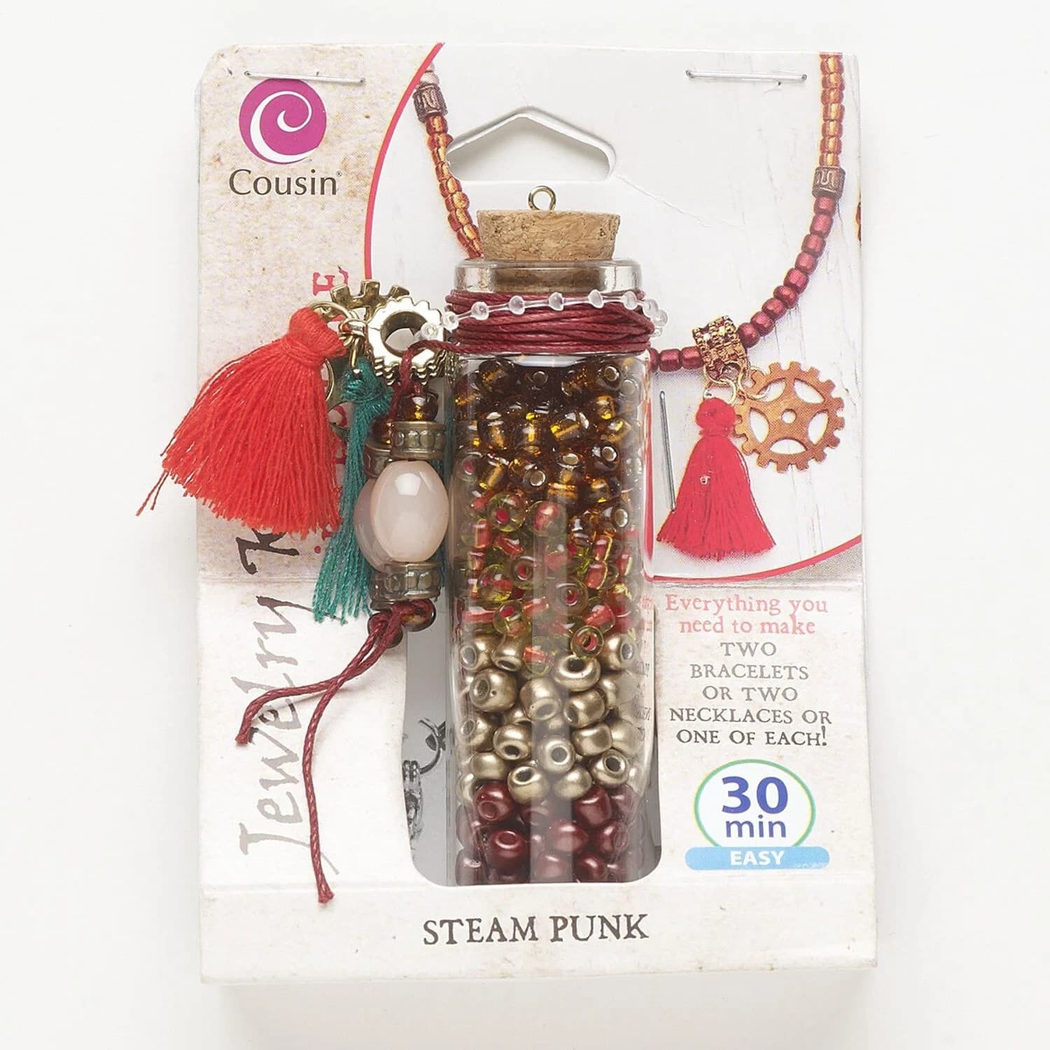 bead supply!!-Jewelry Kit in a bottle- Small Metallic Beads charms