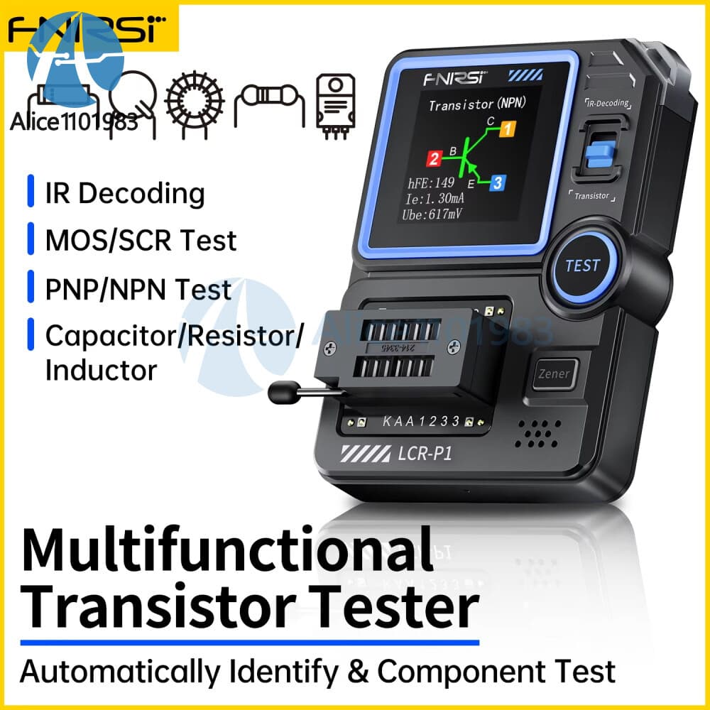 Original FNIRSI LCR-P1 Transistor Tester Diode Triode MOSFET SMD LCR ESR Meter 2