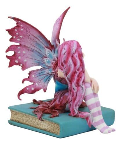 Amy Brown Missing You Magenta Book Fairy Garden Figurine Fantasy Faery Statue 4