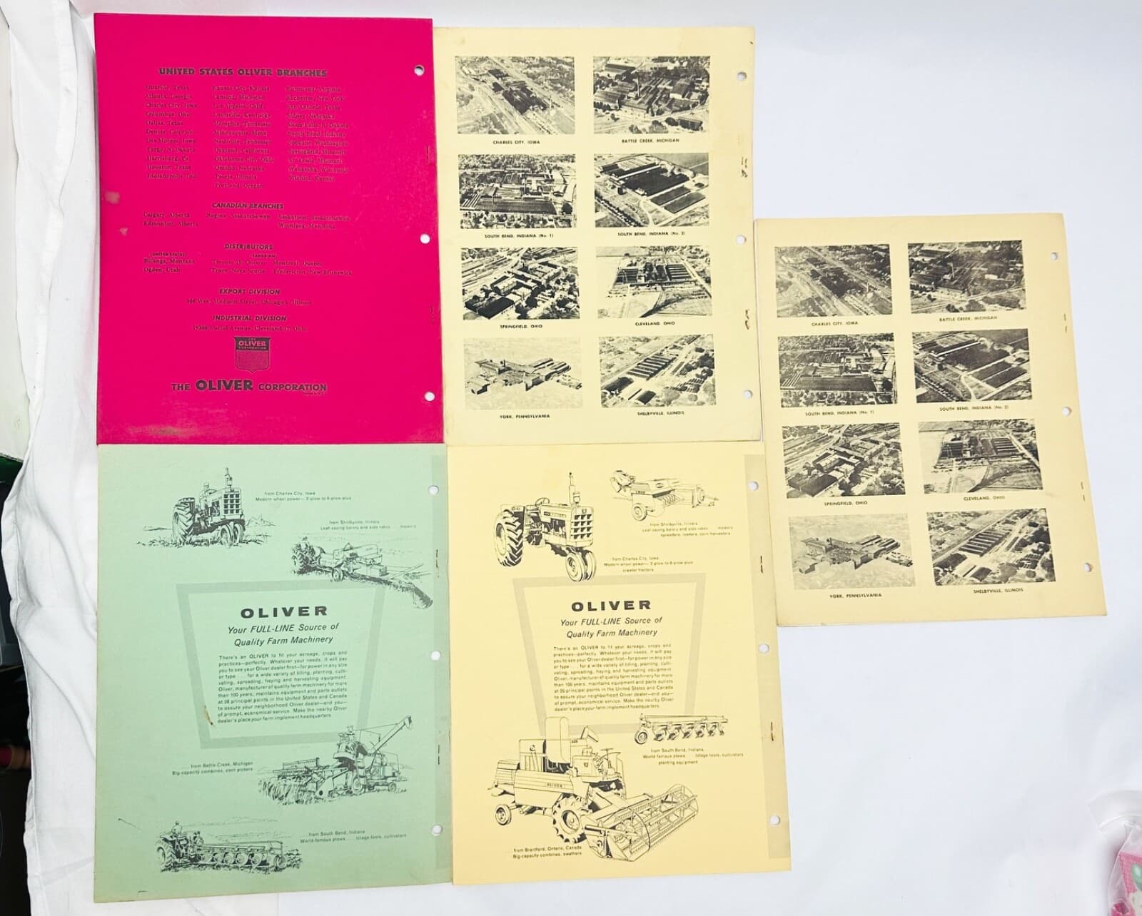 Lot Of 5 OLIVER Parts Books Setting Up Instructions Model #'s 355, 12, 24 2