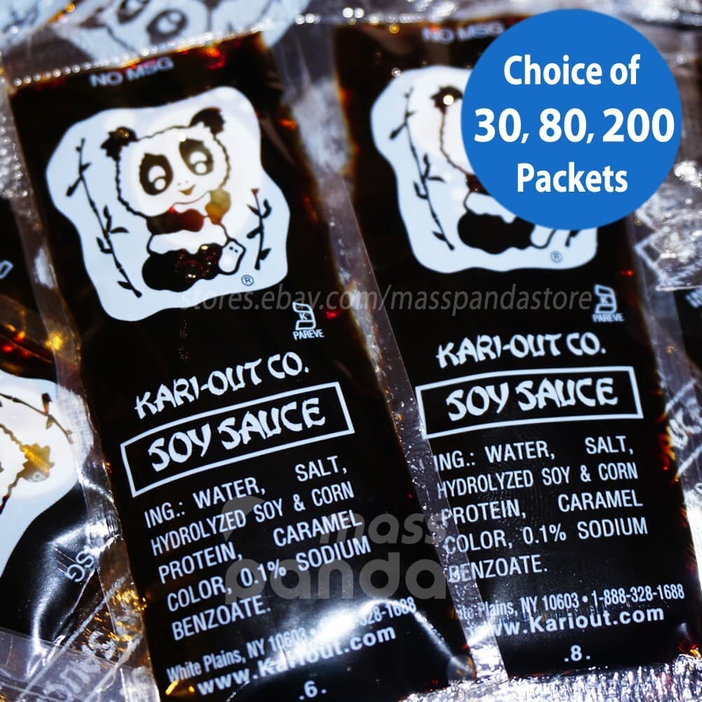 Kari-Out Chinese Soy Sauce, 8g Restaurant Portion Packets, Individually Packed