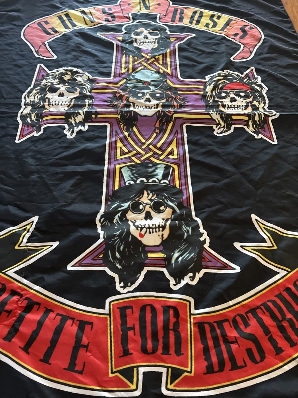 Vintage 2009 GUNS N AND ROSES AXL ROSE Banner Flag Tapestry Wall Hanging Italy 2