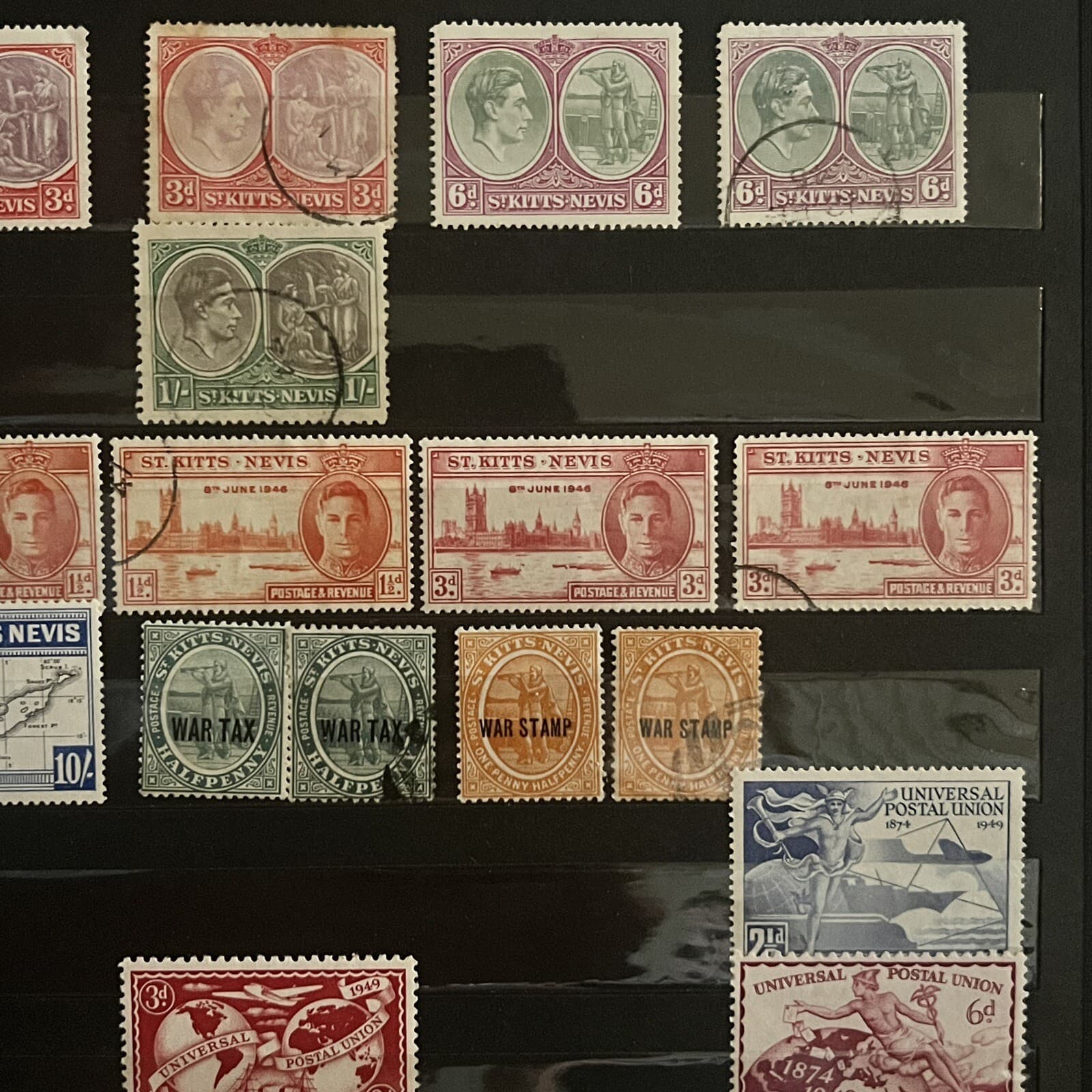 ST. KITTS NEVIS STAMPS IN STOCK PAGE UPU, OVPTS, TERCENTENARY, CORONATION & MORE 3