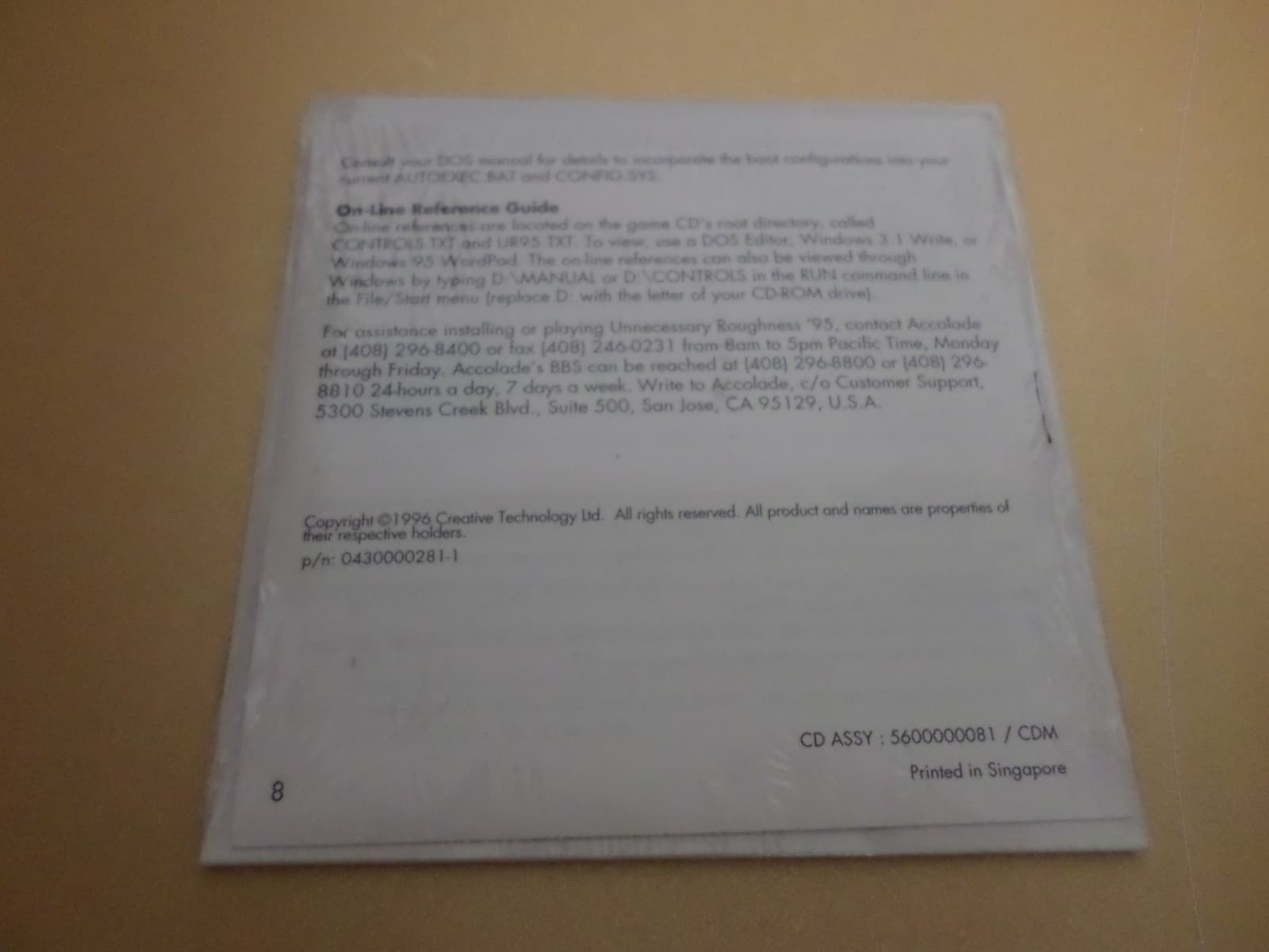 Windows 95 Game CD: Cyberia Mission Norway, Pinball Dreams Unnecessary Roughness 2