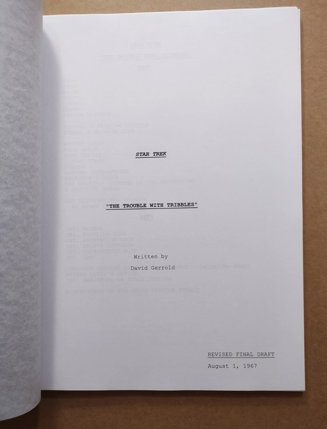 DAVID GERROLD SIGNED/ SKETCHED STAR TREK TROUBLE WITH TRIBBLES SCRIPT! FREE SHIP 2