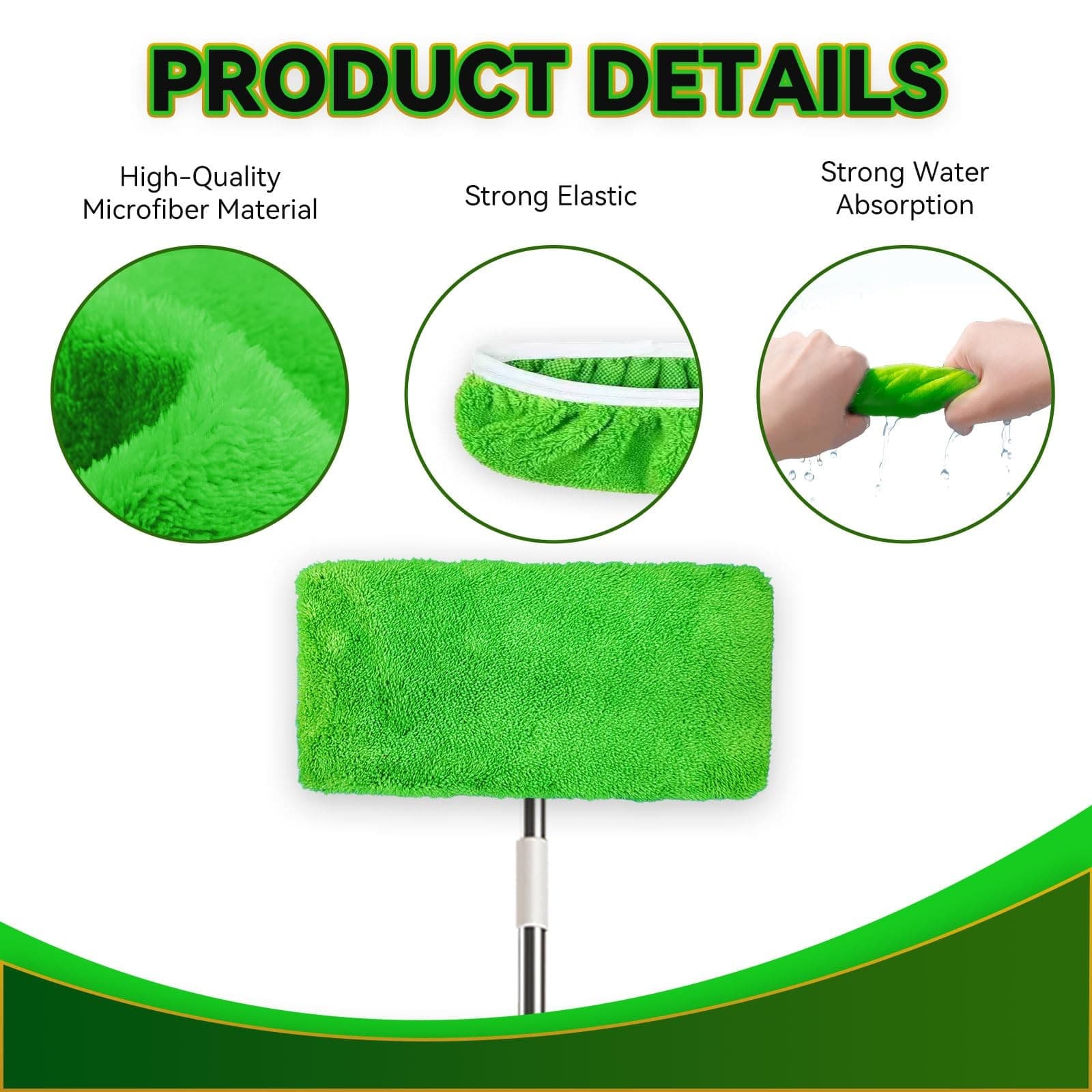 4 Pack Reusable Microfiber Mop Pads Compatible with Swiffer Sweeper, Washable... 3