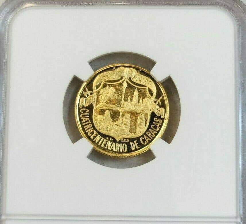 1967 VENEZUELA GOLD MEDAL FOUNDING OF CARACAS NGC PF 69 ULTRA CAMEO RARE TOP POP 2