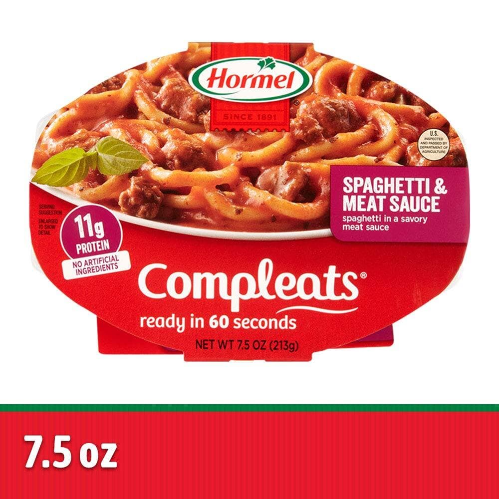 	HORMEL COMPLEATS Spaghetti & Meat Sauce Tray 7.5 oz 7-Pack	 4