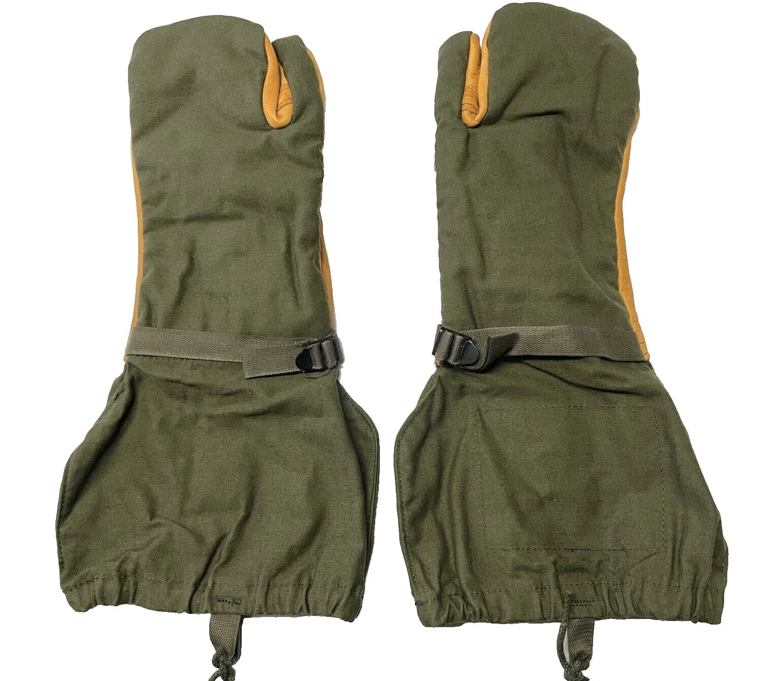 USGI Cold Weather Trigger Finger Mittens w Inserts Lanyard M1965 OD MEDIUM MINT 3