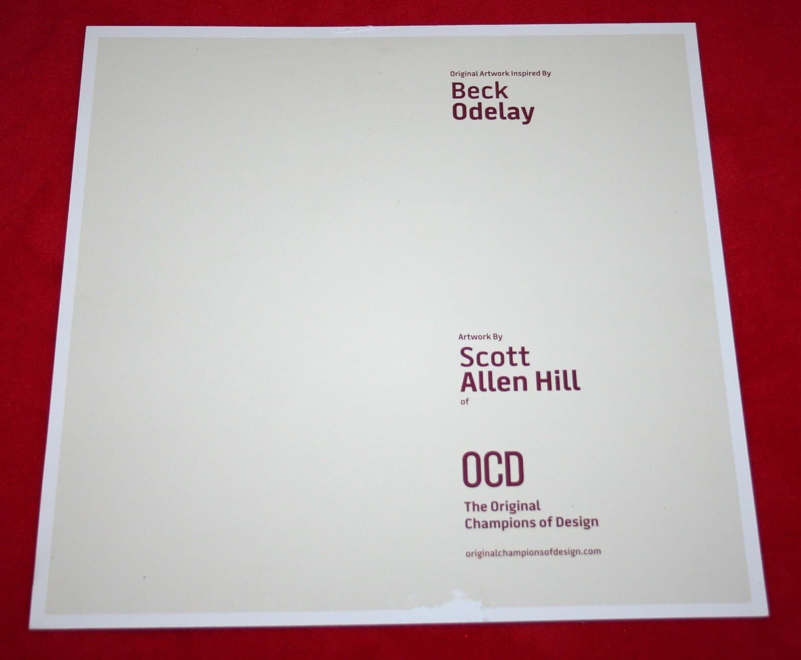 BECK Odelay VINYL ME PLEASE LP Insert 12x12 Art Poster Flat OCD Scott Allen Hill 2