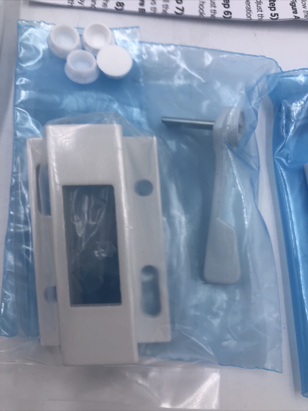 Sliding Glass Patio Door Handle Set Non-Keyed Bottom Lever 252891-WH, 2806-30SW 4