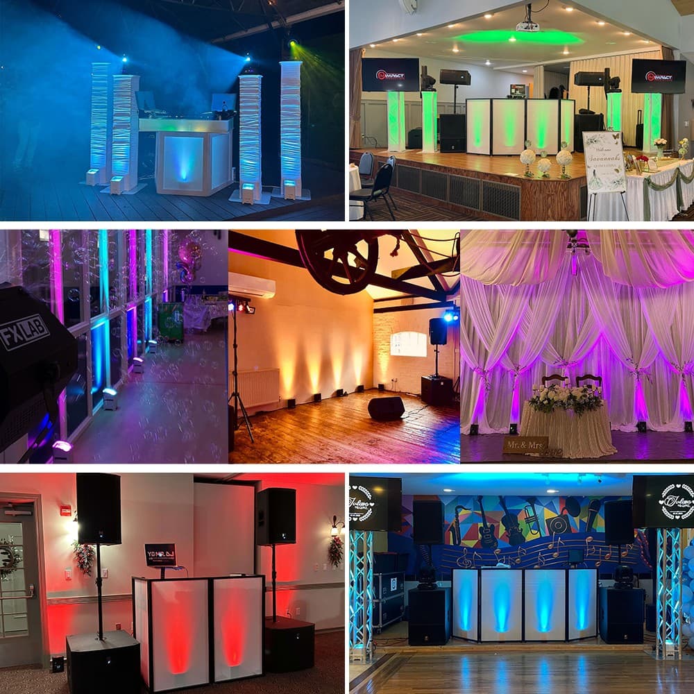 10pcs 6*18 RGBWA+UV 6in1 Battery Powered LED uplight For Wedding Dj Lighting 3