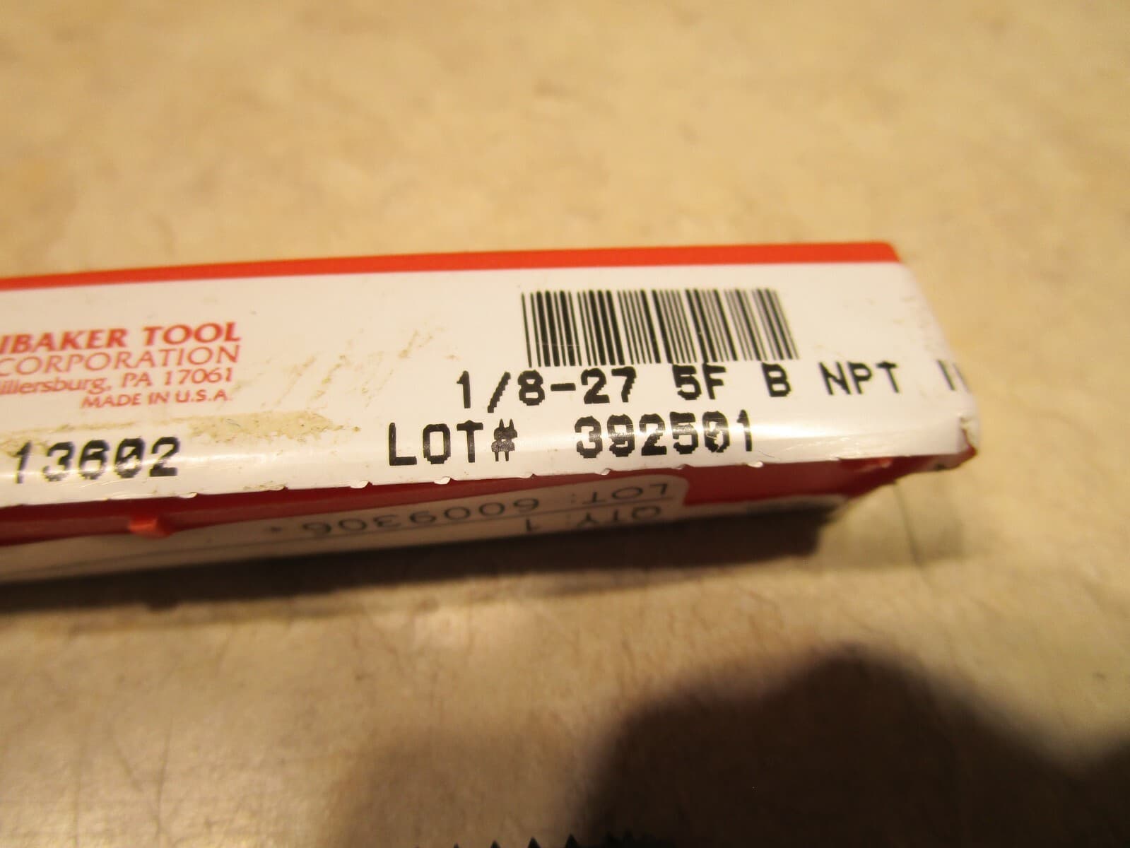 BRUBAKER 13602 1/8-27, 5F PIPE TAP, B NPT HSS, J0552 2