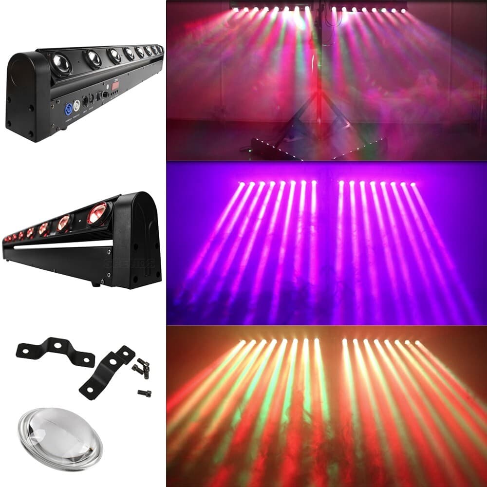LED 8X12W Stage Moving Head Beam Bar RGBW DJ Disco Party Club Lighting 6