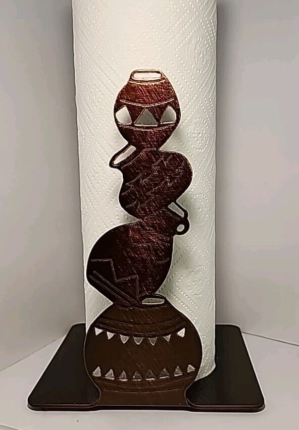 Unique Heavy Metal Cast Iron Native Pots Paper-towel Holder Dispenser Countertop 3