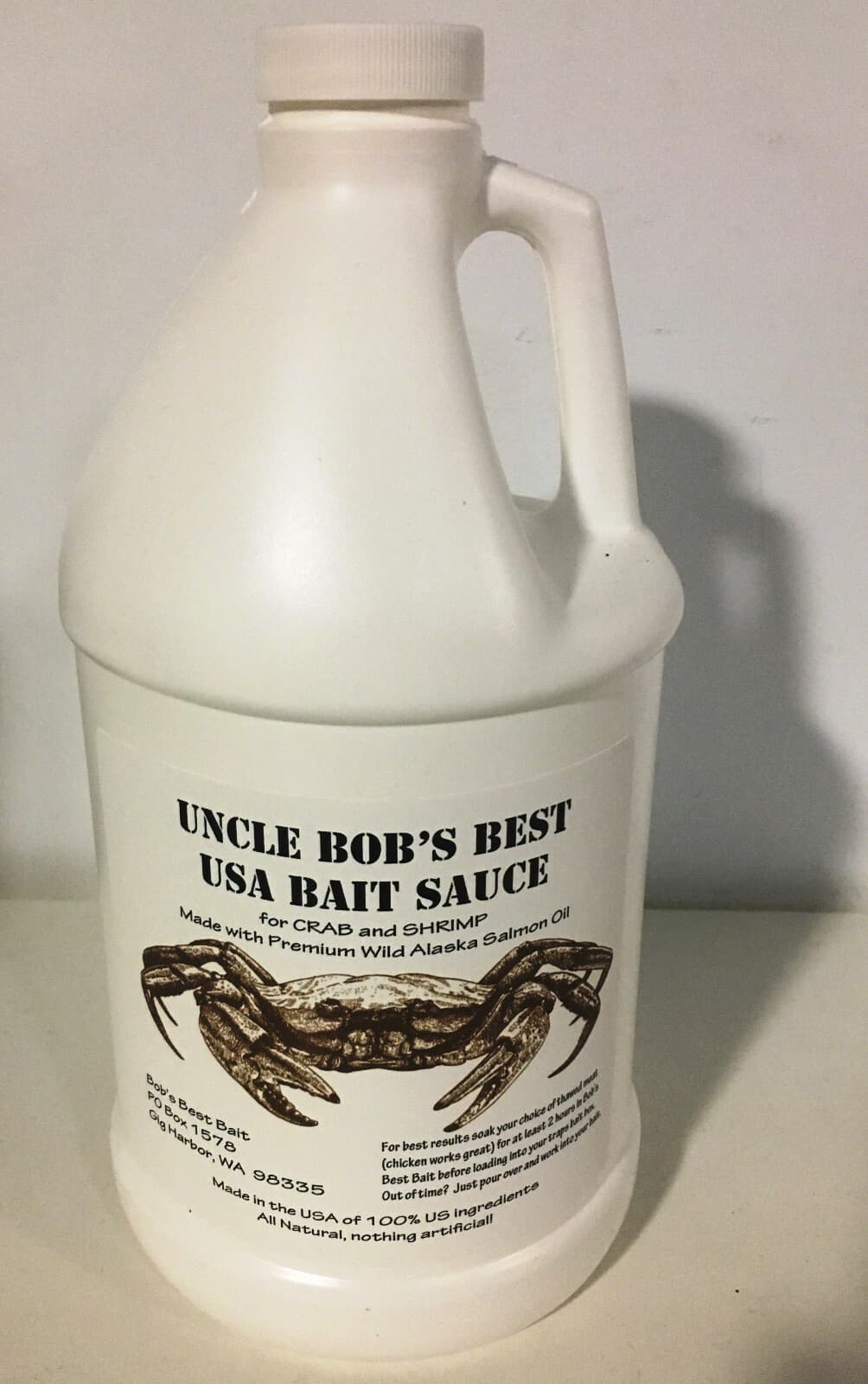 Uncle Bob's USA Bait Sauce, Crab, Shrimp, 100% Natural, Attractant Bait Oil 64oz 3