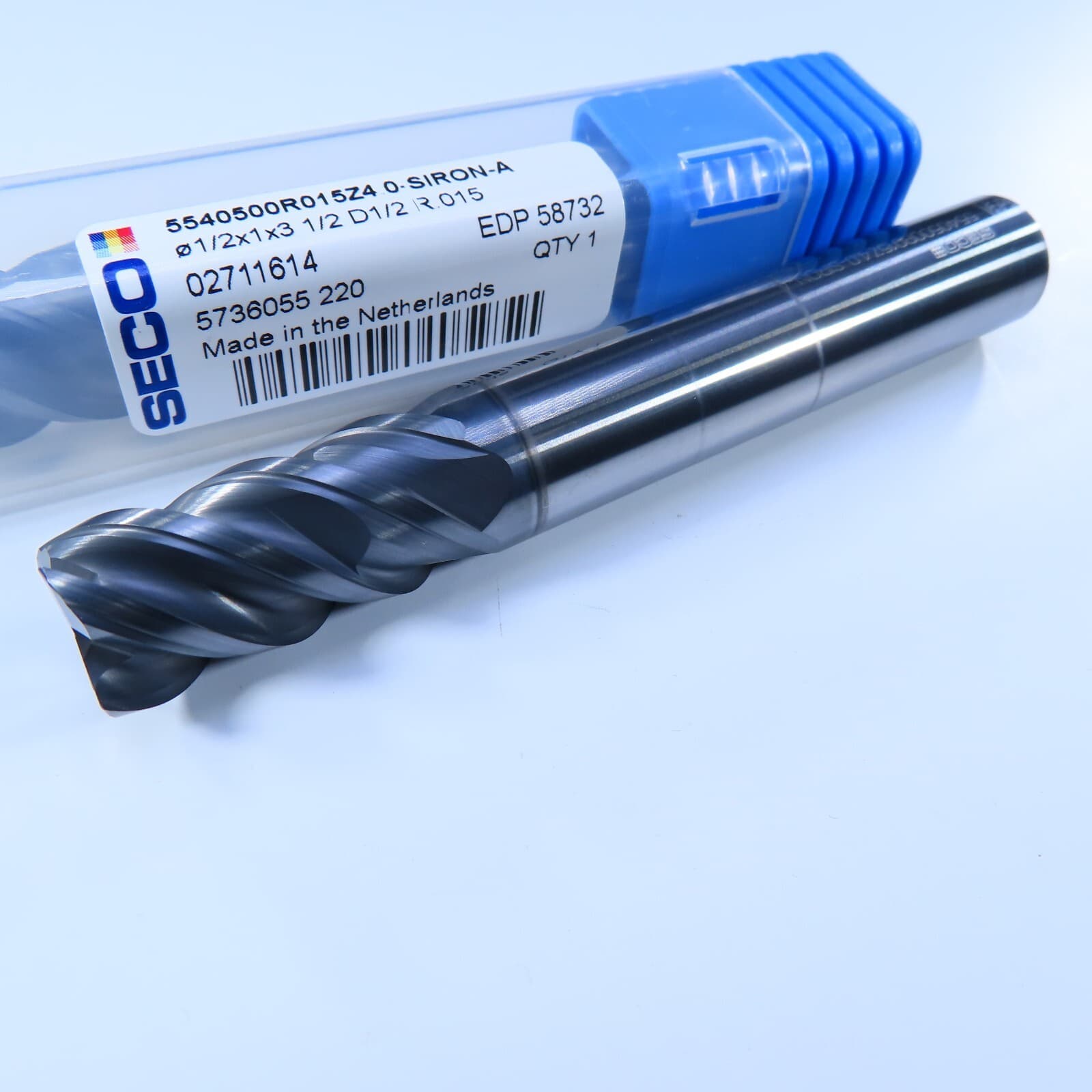 NEW SECO 1/2" SOLID CARBIDE END MILLS SIRON-A MACHINIST MILLING LATHE TOOL BIT 5