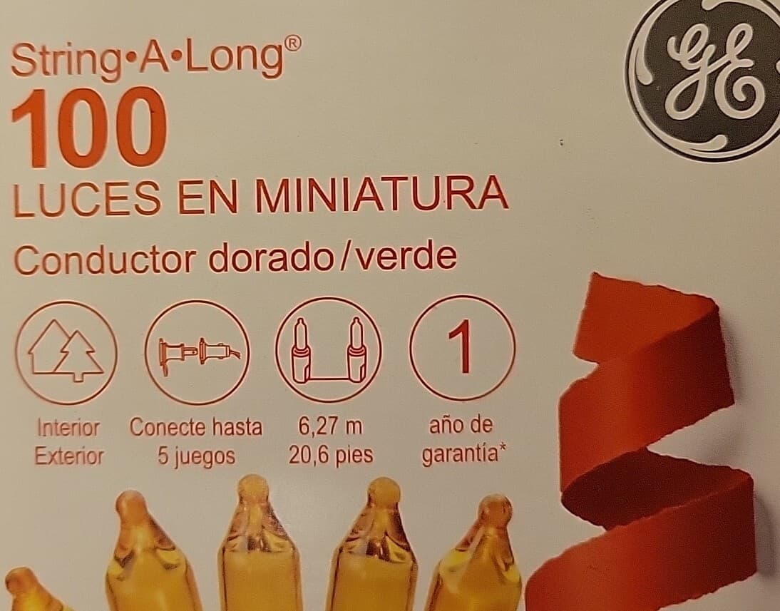 GE String-A-Long 100-Count 20.6-ft GOLD Incandescent Christmas String Lights 3