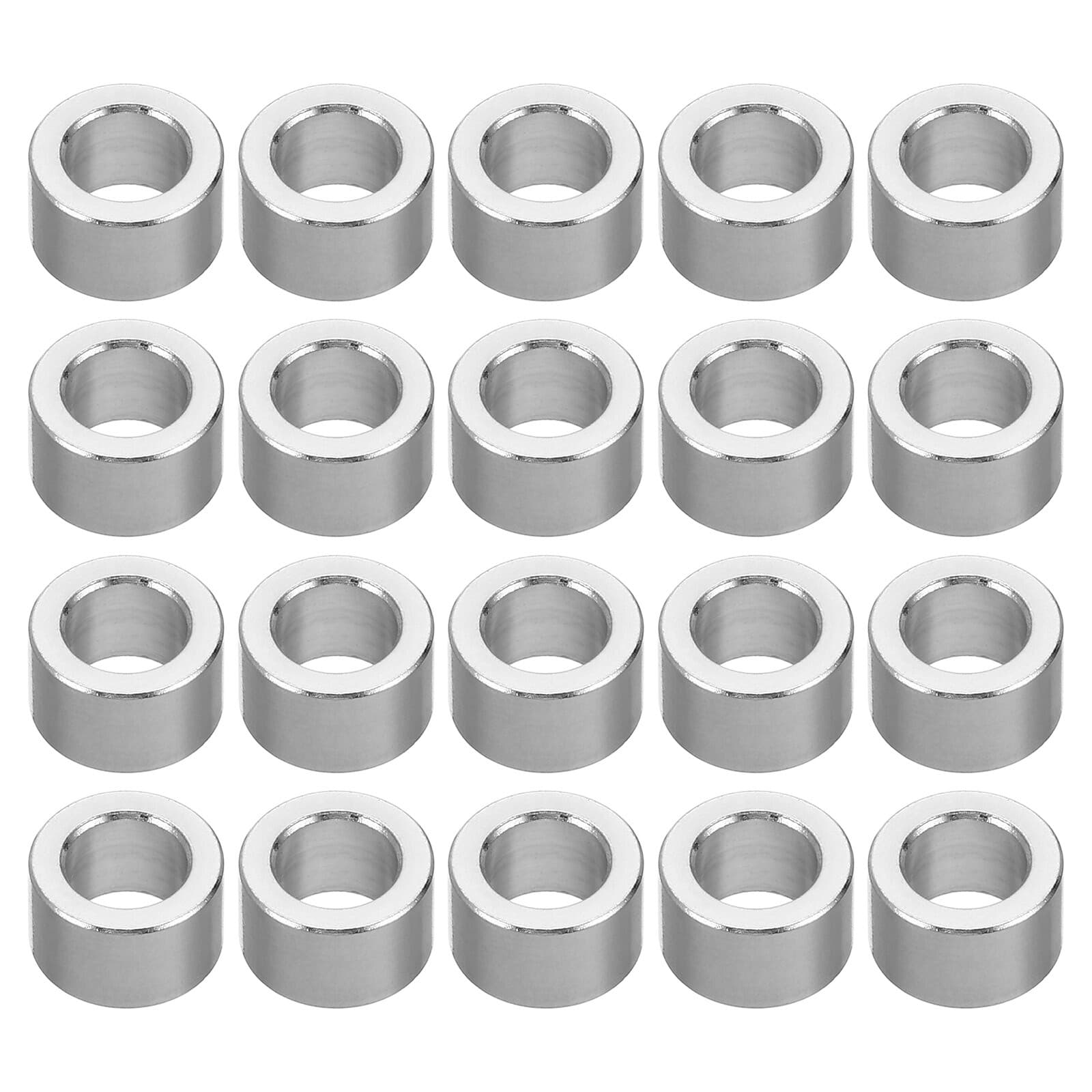 20Pcs M6 Round Aluminum Spacer Metal Spacer Aluminum 6.2mm ID x 10mm OD x 6mm L