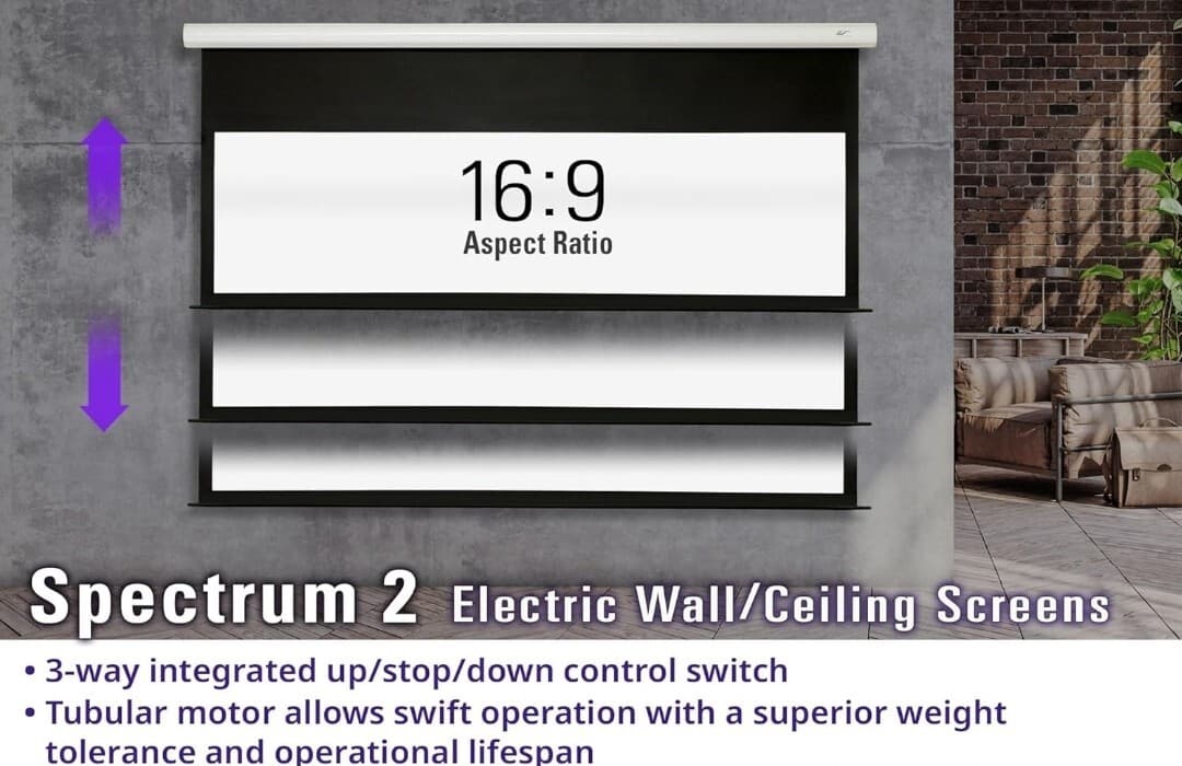 Elite Screens Spectrum2, 120" 16:9 Electric Motorized Drop Projector Screen NEW 3