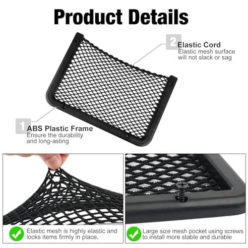 Pieces ABS Plastic Frame Automotive Cargo Nets Car Net Pocket 12 x 7.9 Inch 4 4