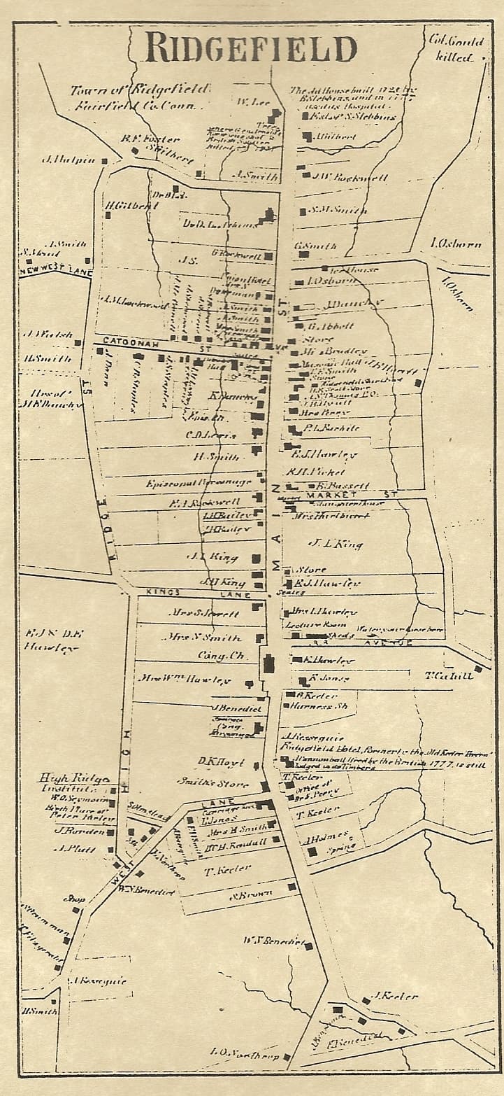 Ridgefield Georgetown Titicus CT 1867  Maps with Homeowners Names Shown 3