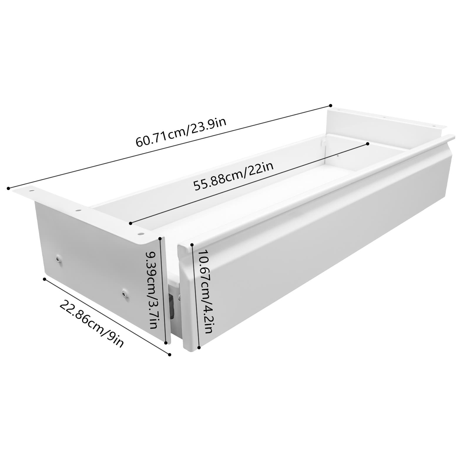 22 inch Sliding Pull-out Drawer, Storage Organizer Under Desk Mounted Iron 2