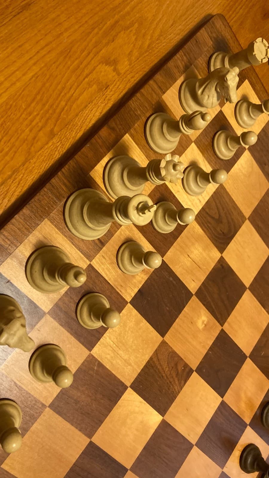 Drueke No. 68 board with 5" No. 35 Imperial Chess Pieces 5