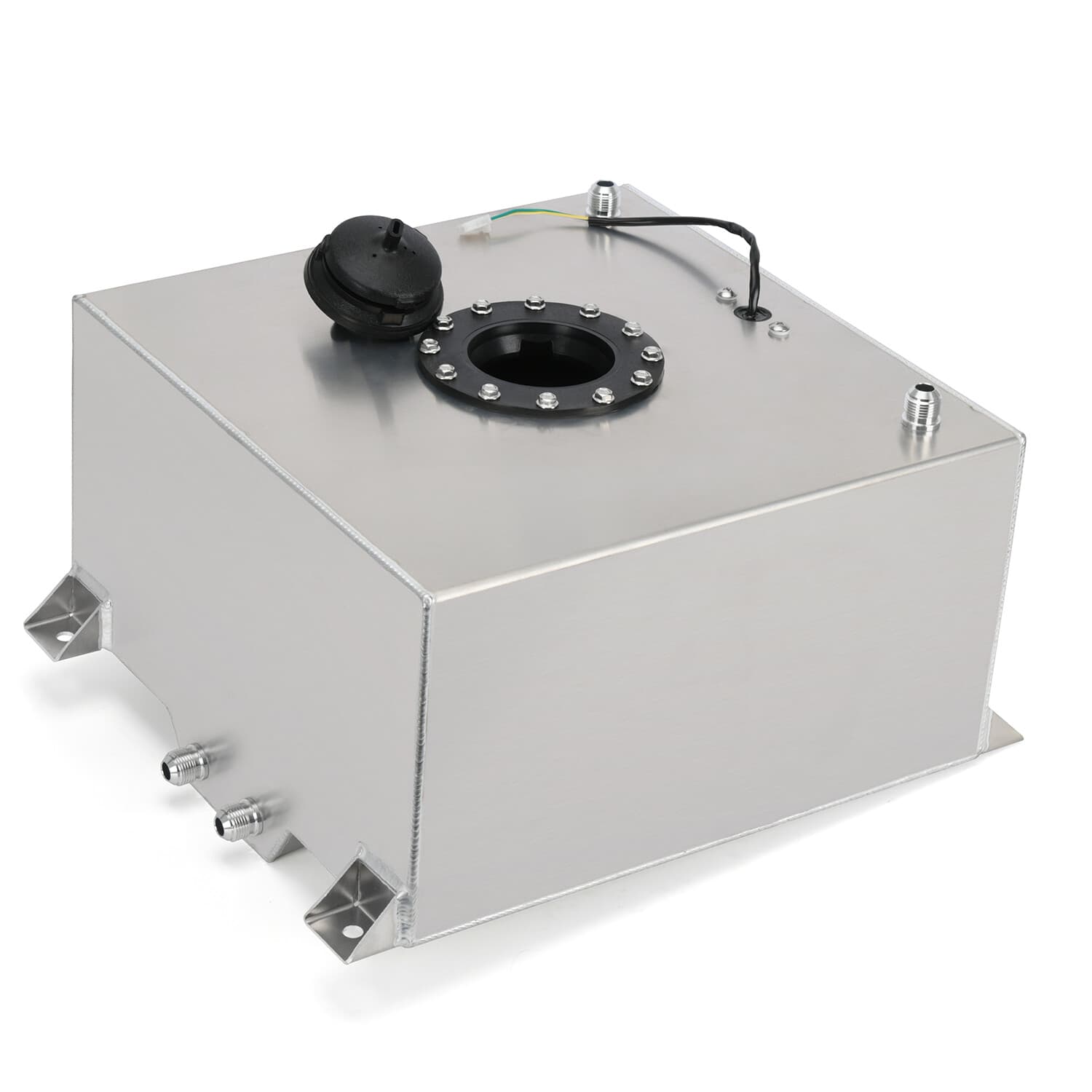 40L 10 Gal Aluminum Fuel Surge Cell Tank Fitting Sensor Foam Inside NEW 4